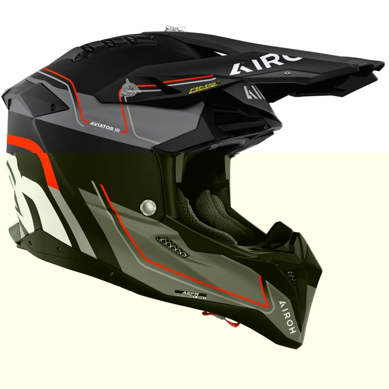 Motokrossi kiiver Airoh Aviator 3 Leader matt oranž