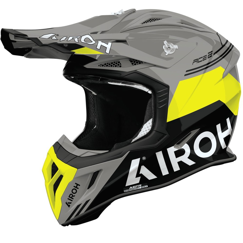 Motokrossikiiver Airoh Aviator ACE 2 Fury läikiv kollane