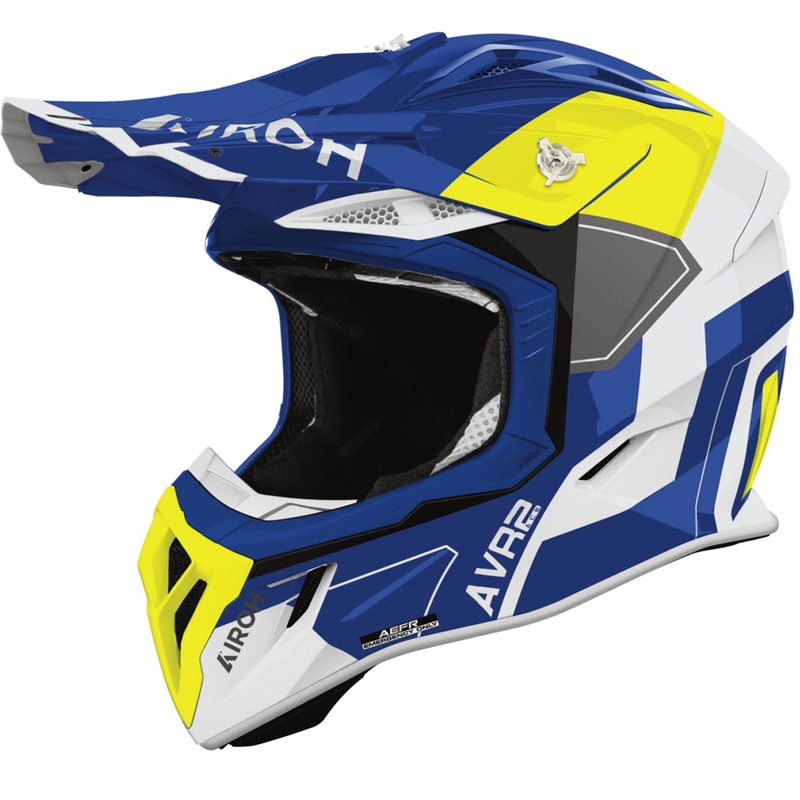Motokrossikiiver Airoh Aviator ACE 2 Shield läikiv sinikollane kiiver