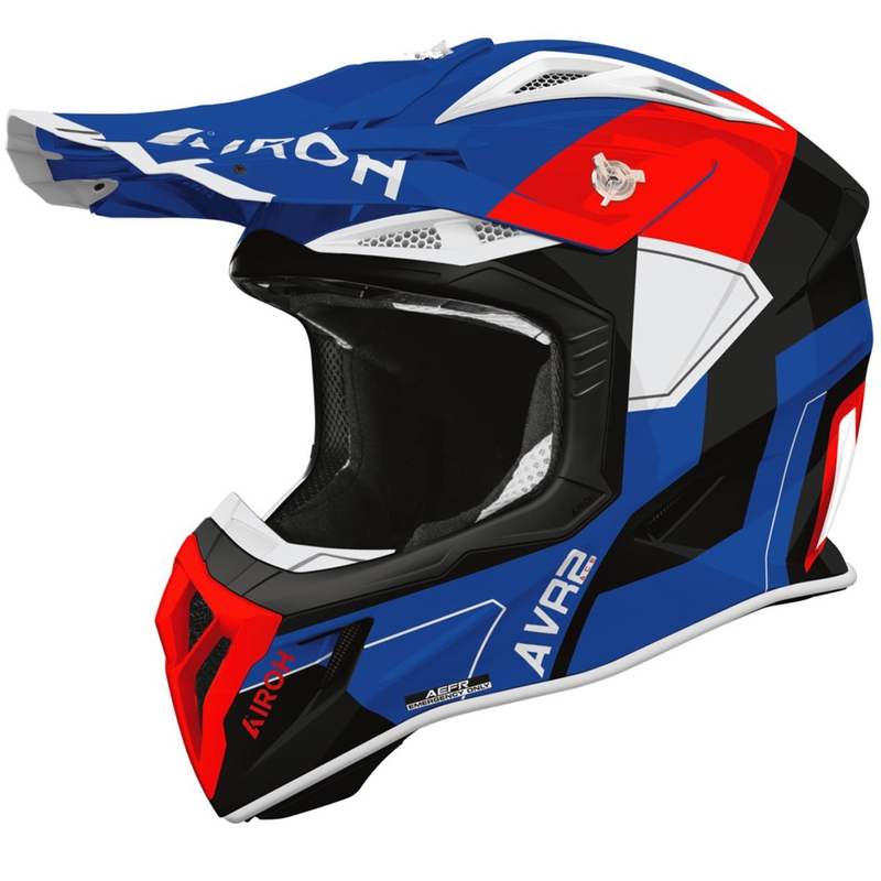 Motokrossikiiver Airoh Aviator ACE 2 Shield läikiv sinine-punane