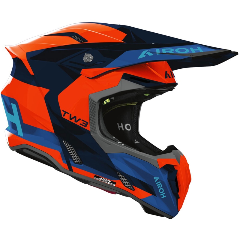 Motokrossi kiiver Airoh Twist 3 Fancy läikiv fluo oranž-sinine