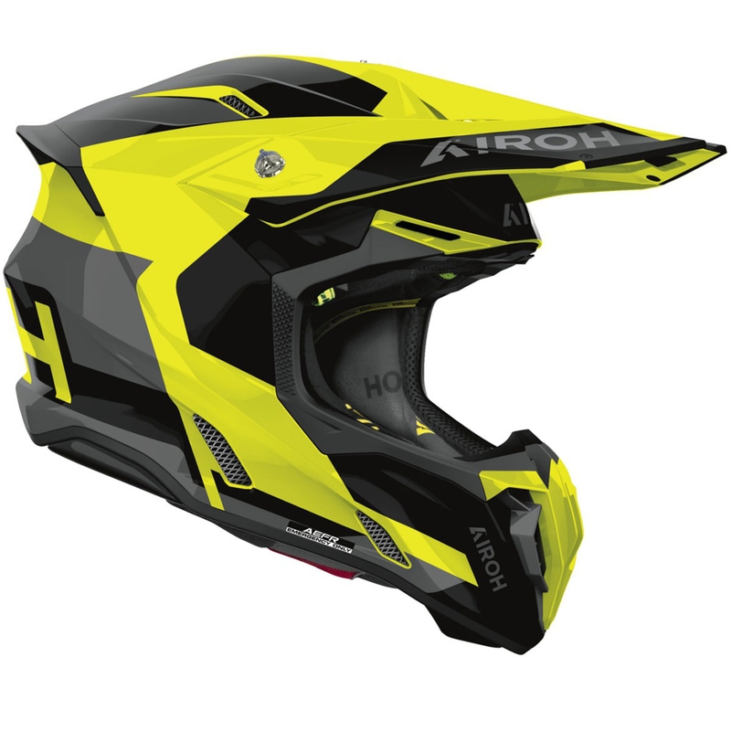 Motokrossikiiver Airoh Twist 3 Fancy läikiv fluo kollane kiiver