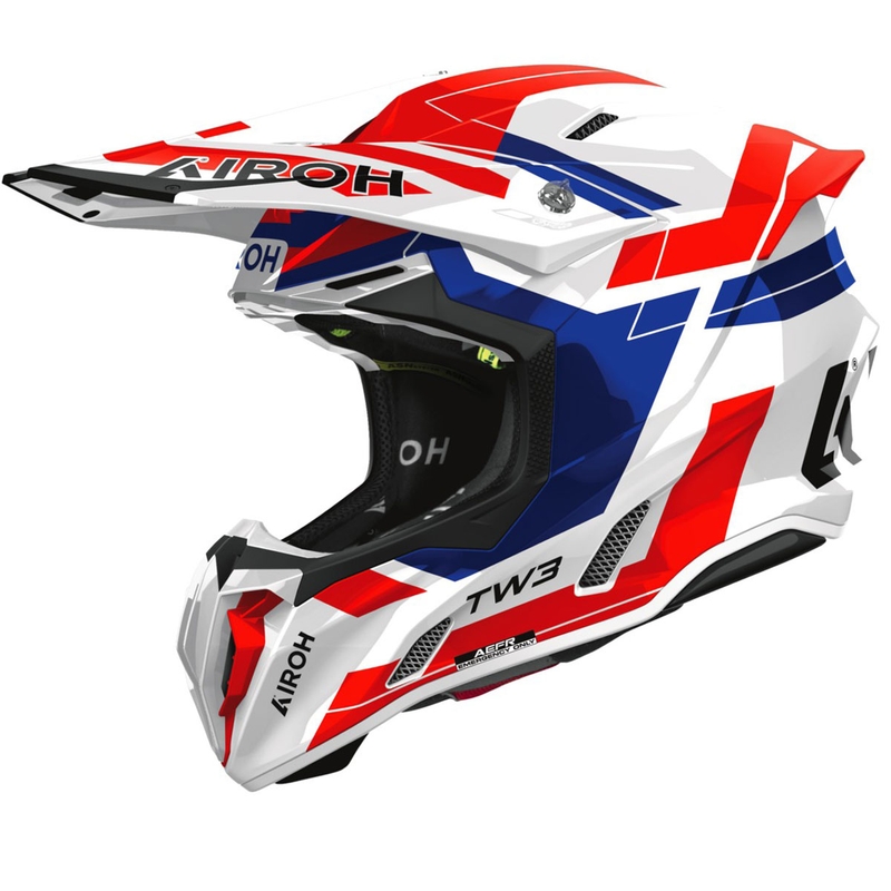 Motokrossi kiiver Airoh Twist 3 Dynasty läikiv sini-punane