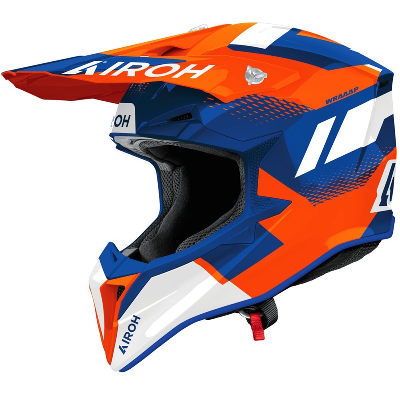 Motokrossi kiiver Airoh Wraaap Vision läikiv oranž-sinine