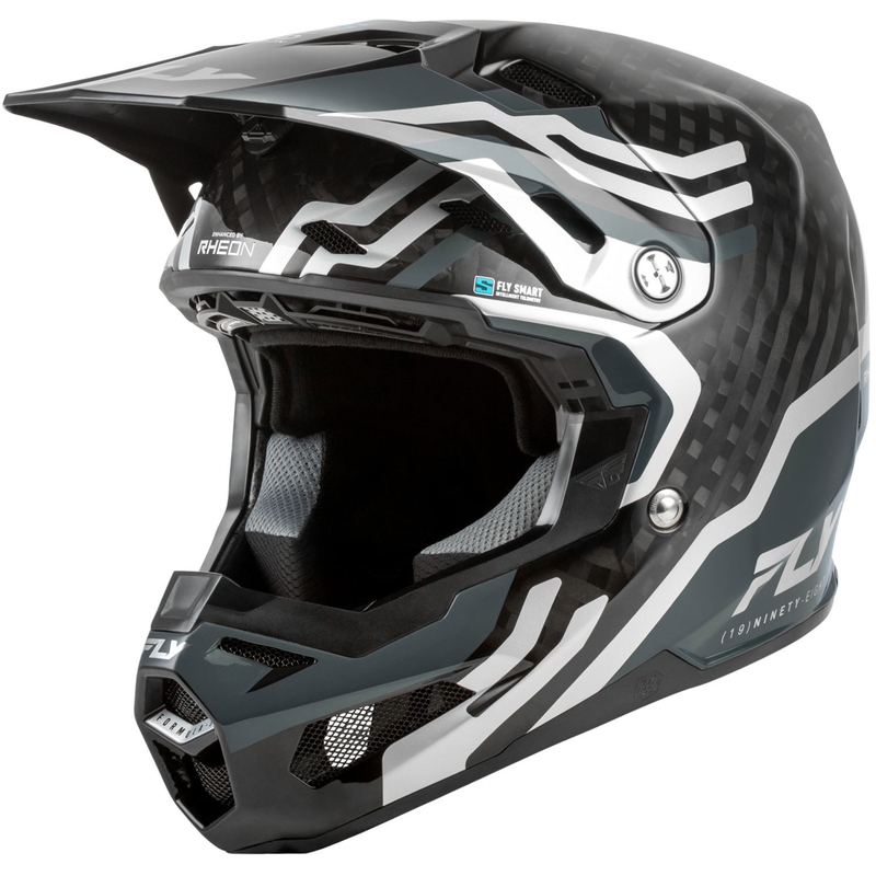 Motokrossikiiver mootorratta FLY Racing Formula S Carbon Byte carbon-hall-hõbedane kiiver