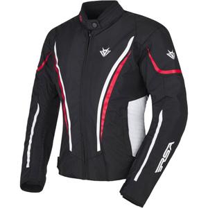 Naiste RSA Wasp must, valge ja punane mootorratta jakk