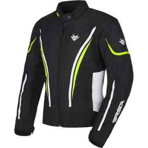 Naiste RSA Wasp must-valge-fluorokollane mootorratta jope