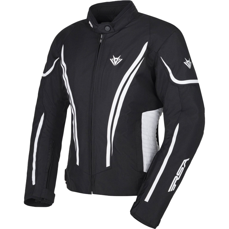 Naiste RSA Wasp must-valge mootorratta jakk