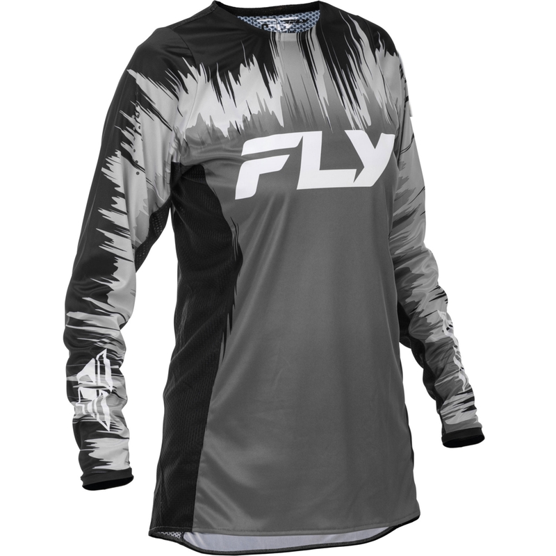 Naiste motokrossitrikoo FLY Racing Lite must-hall-valge