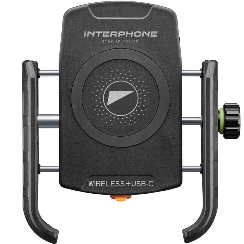 Interphone Crab telefonihoidja juhtmevaba laadimise ja USB-C-ga must
