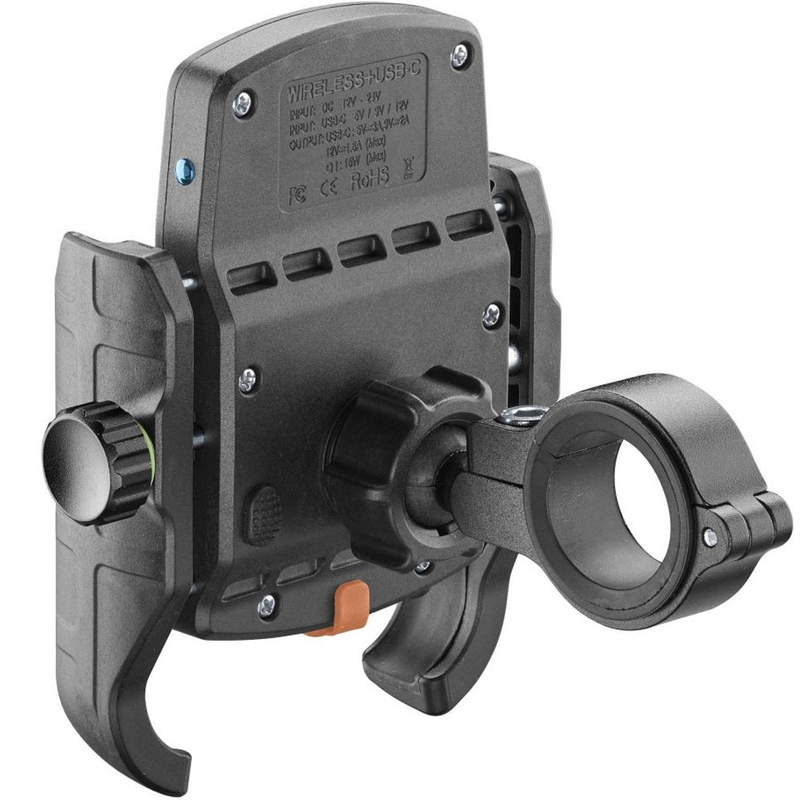 Interphone Crab telefonihoidja juhtmevaba laadimise ja USB-C-ga must