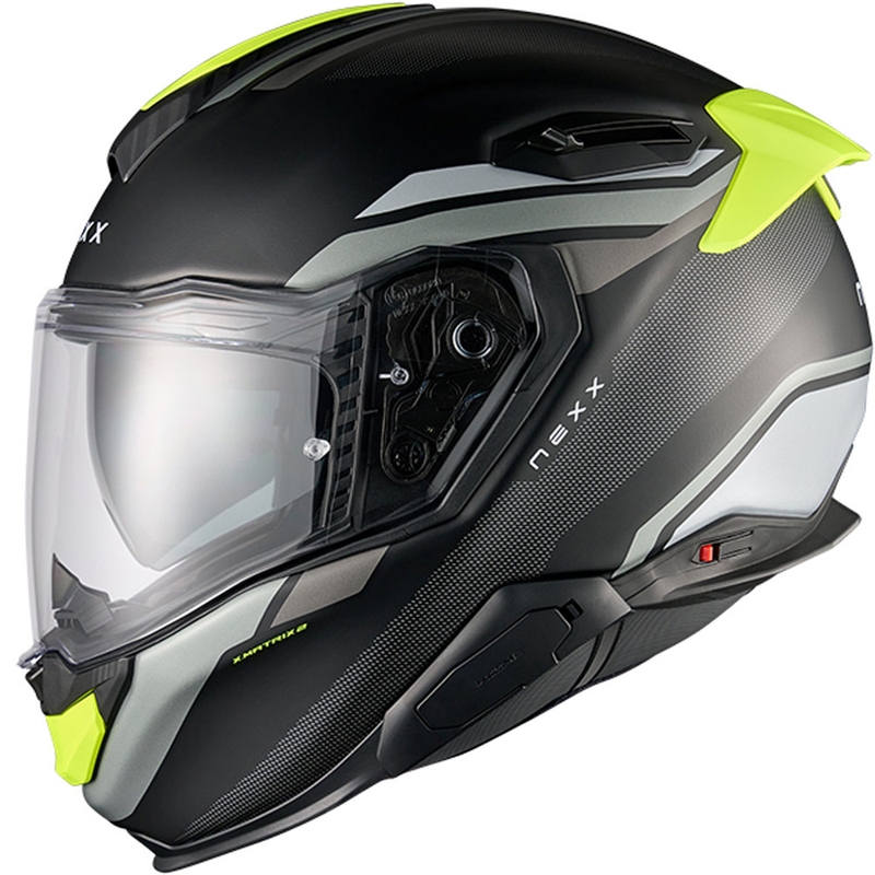 Integreeritud mootorratta kiiver Nexx X.TR Quanta matt must-fluo kollane