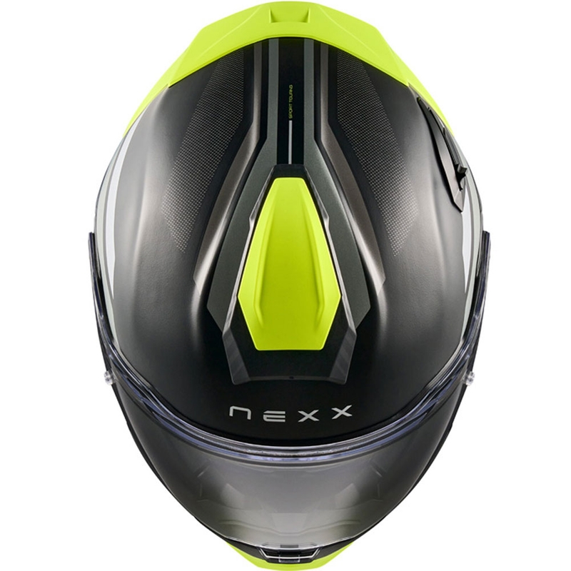 Integreeritud mootorratta kiiver Nexx X.TR Quanta matt must-fluo kollane