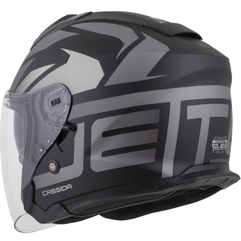 Cassida Jet Tech 2.0 RoTo avatud mootorratta kiiver matt must-hall-valge