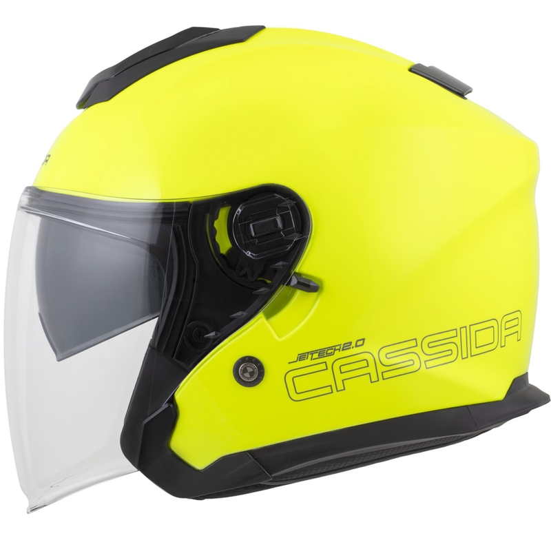 Cassida Jet Tech 2.0 RoTo fluo kollane-must-hall avatud mootorratta kiiver