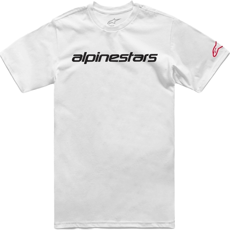 T-särk Alpinestars Linear Wordmark 2.0 CSF valge-punase-mustaga