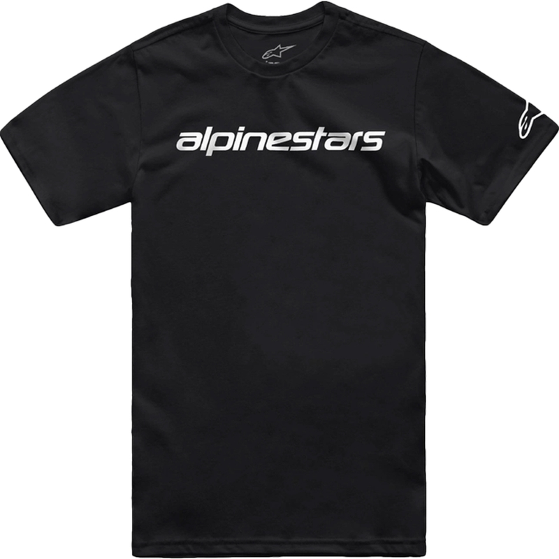 T-särk Alpinestars Linear Wordmark 2.0 CSF must ja valge