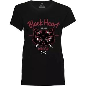 Naiste T-särk Black Heart Wild Cat must