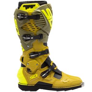 SiDi Crossfire 3 mootorrattasaapad oliiviroheline-fluo kollane