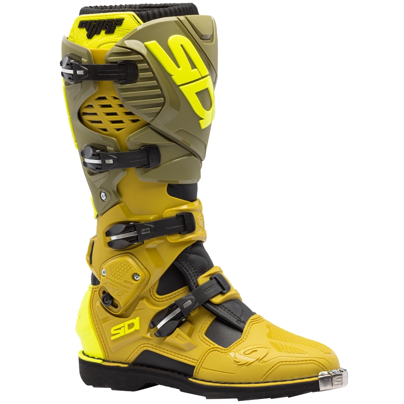 SiDi Crossfire 3 mootorrattasaapad oliiviroheline-fluo kollane