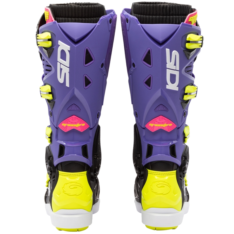 Mootorrattasaapad SiDi Crossfire 3 SRS lilla-must-fluo kollane