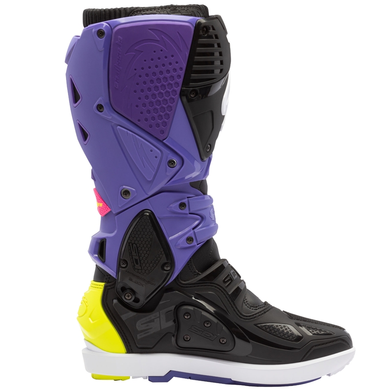 Mootorrattasaapad SiDi Crossfire 3 SRS lilla-must-fluo kollane