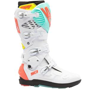 SiDi Crossfire 3 SRS mootorrattasaapad valge-fluo mint-fluo korall