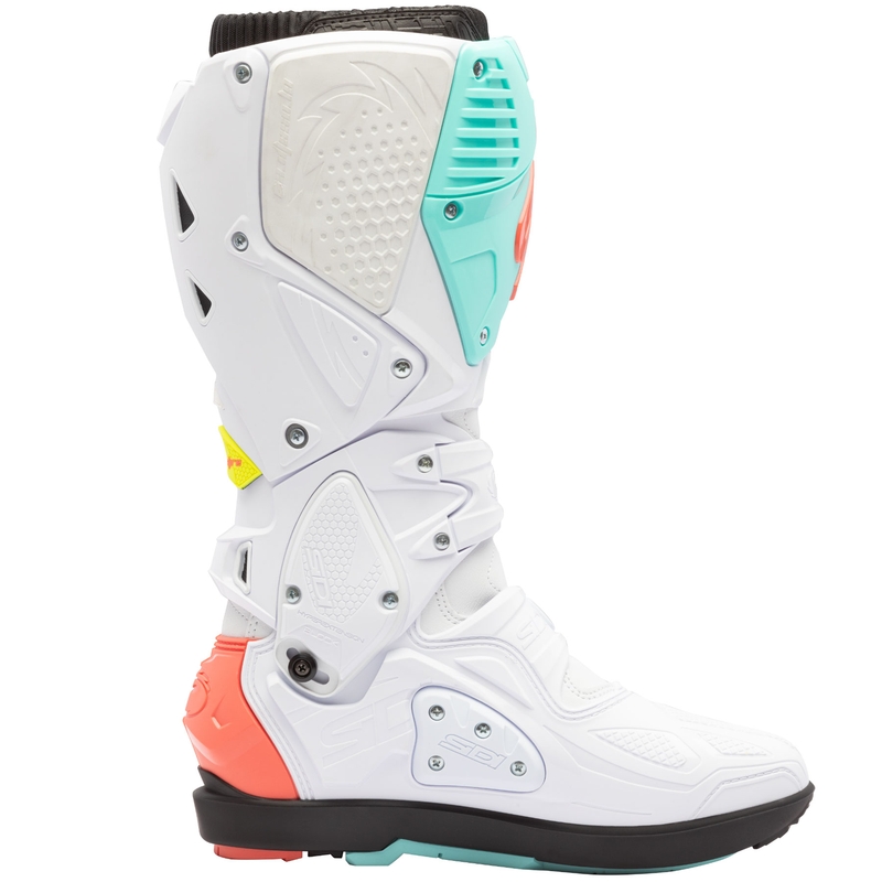 SiDi Crossfire 3 SRS mootorrattasaapad valge-fluo mint-fluo korall