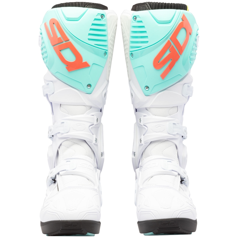 SiDi Crossfire 3 SRS mootorrattasaapad valge-fluo mint-fluo korall