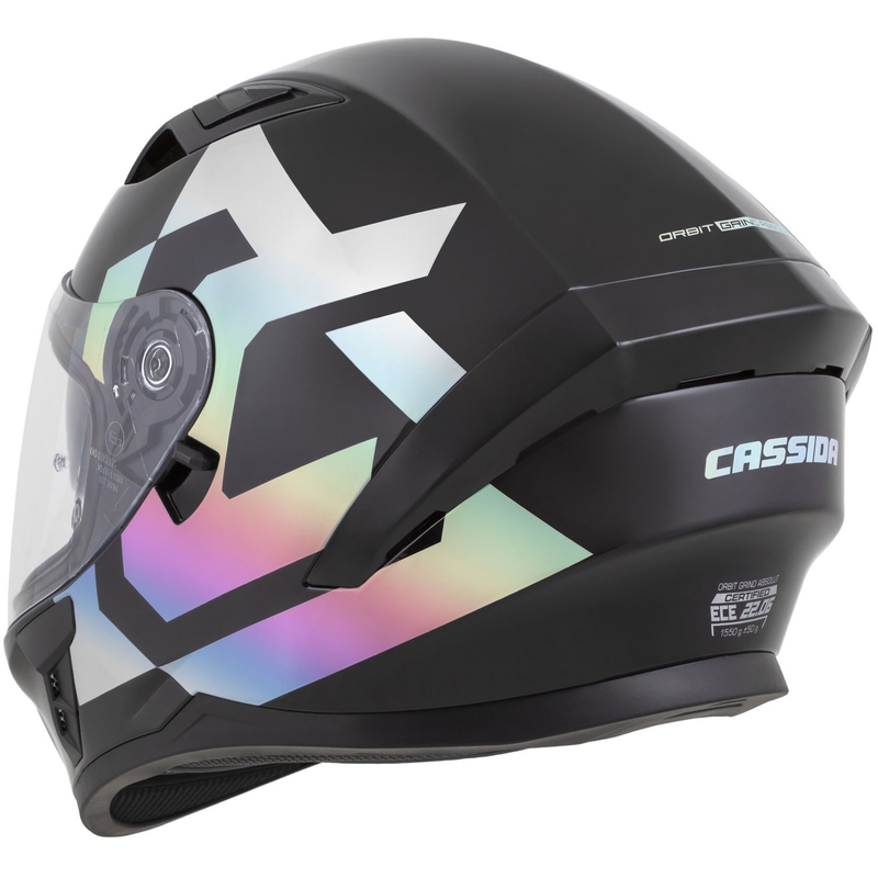 Cassida Orbit Grind Absolut Integraalne mootorratta kiiver must-hologrammne