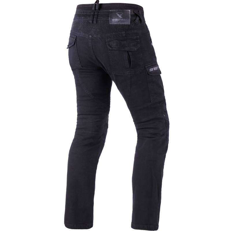 Katkendatud mootorratta teksad Street Racer Cargo CE Mustad
