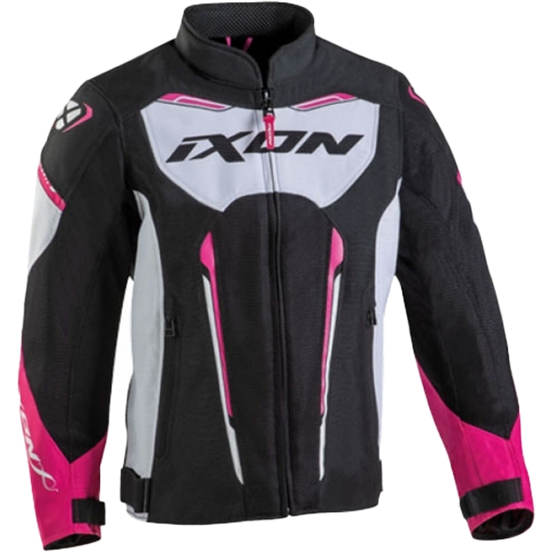 Laste mootorratta jope IXON Striker Air must-valge-roosa
