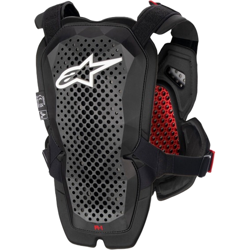 Alpinestars A-1 PRO rinnakaitse must-antratsiit-punane