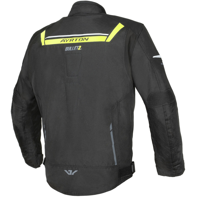 Ayrton Bullet II must-fluo kollane-hall mootorratta jope