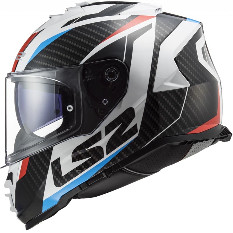 Täismaskiiver mootorrattale LS2 FF800 Storm II Racer valge-must-punane-sinine
