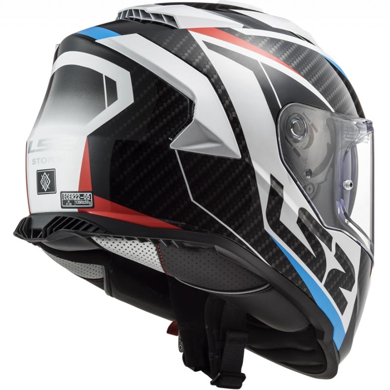 Täismaskiiver mootorrattale LS2 FF800 Storm II Racer valge-must-punane-sinine
