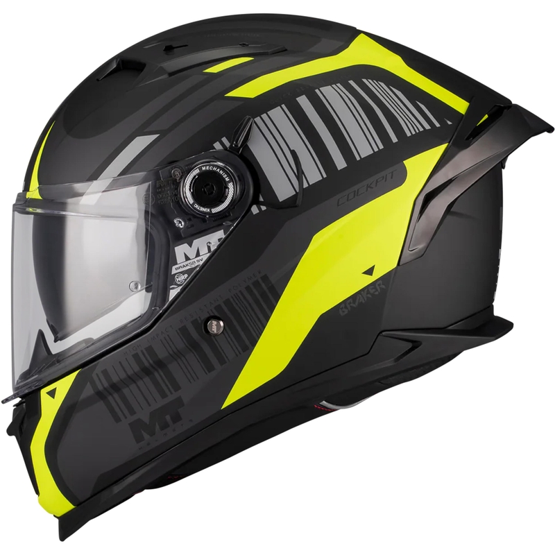 Täismaskiiver MT Braker SV Cockpit B13 matt must-hall-fluokollane