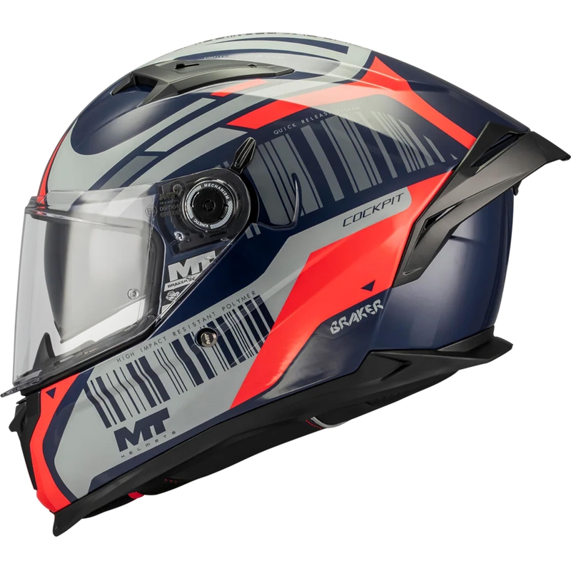 Täismaskiiver MT Braker SV Cockpit B5 sinine-hall-punane