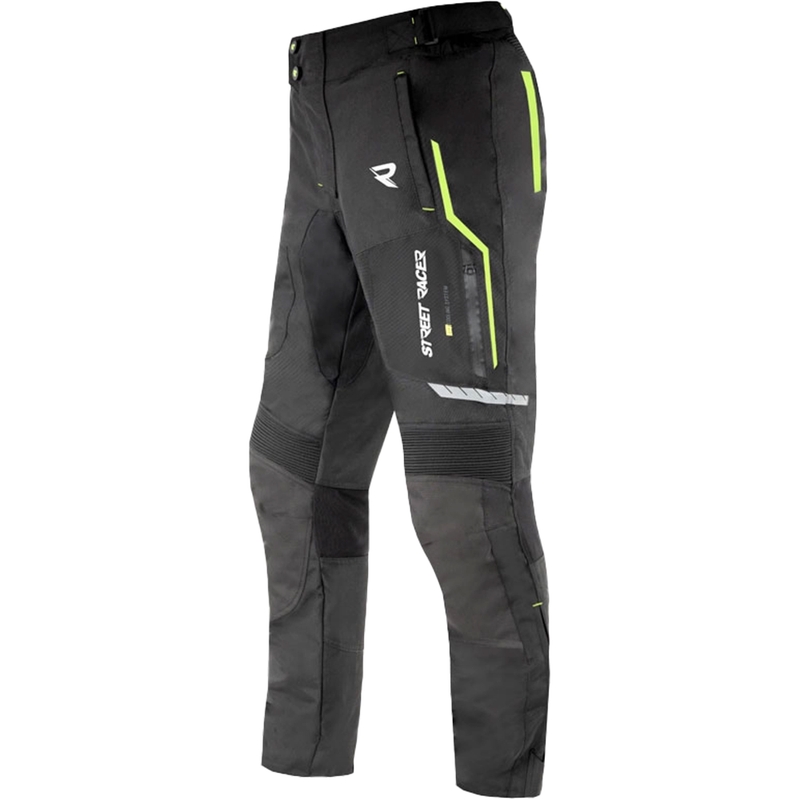 Street Racer Flex mootorratta püksid must-fluo kollane