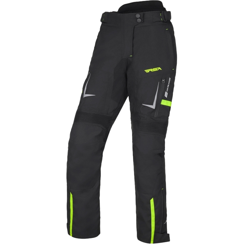 Naiste mootorrattapüksid RSA EXO 2 must-fluo kollane