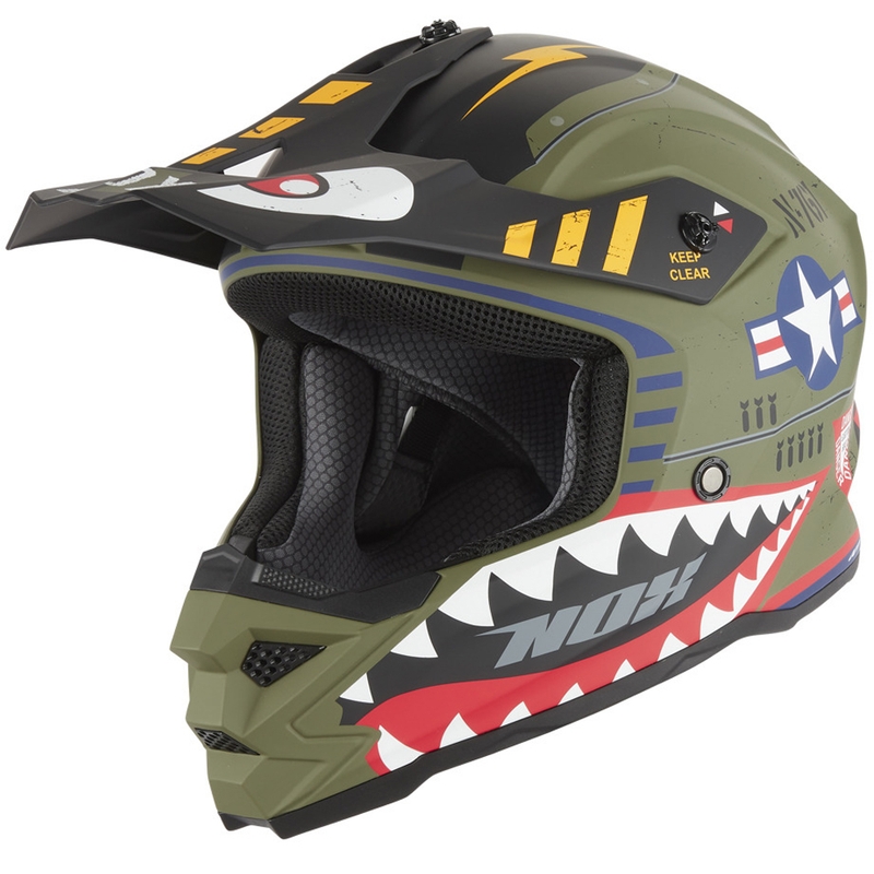 NOX N761 Fly Fighter laste motokrossikiiver, khaki-mitmevärviline