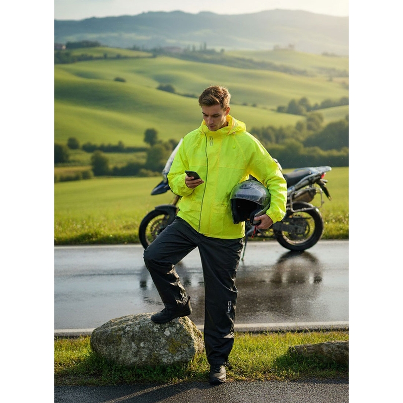 Mootorratta vihmakeep SiDi Tempora fluokollane-must