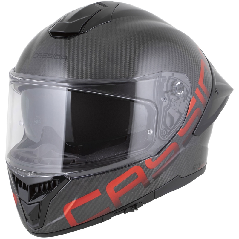 Cassida Integral GTS 2.1 Plus Carbon täisnäoga mootorrattakiiver matt süsinikpunane