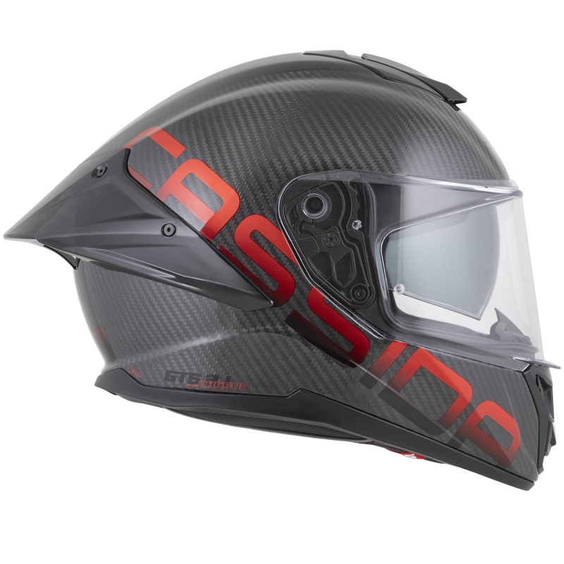 Cassida Integral GTS 2.1 Plus Carbon täisnäoga mootorrattakiiver matt süsinikpunane