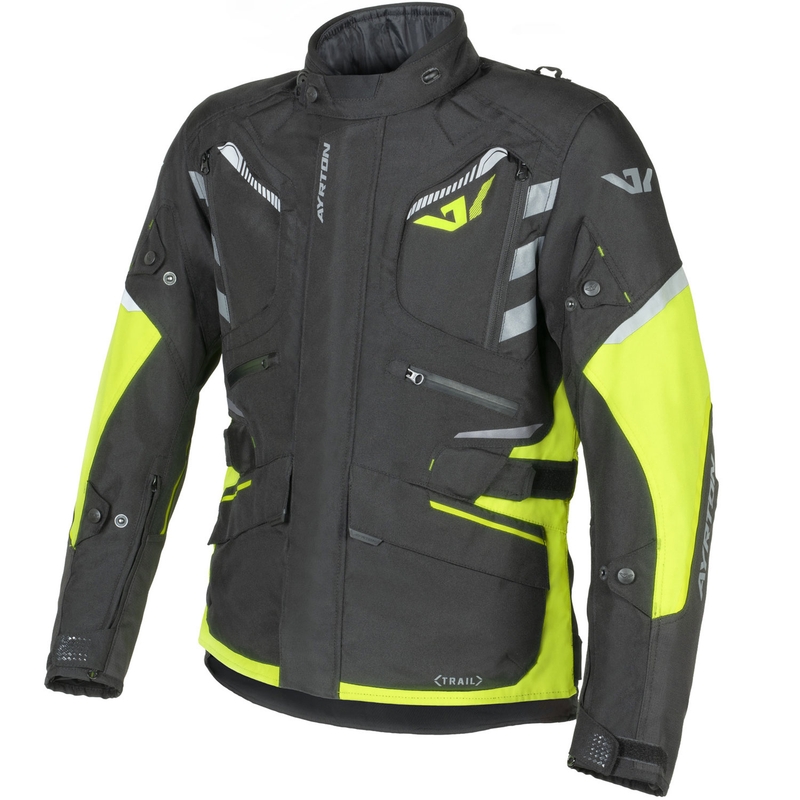 Bunda na motorku Ayrton Trail černo-fluo žluto-šedá