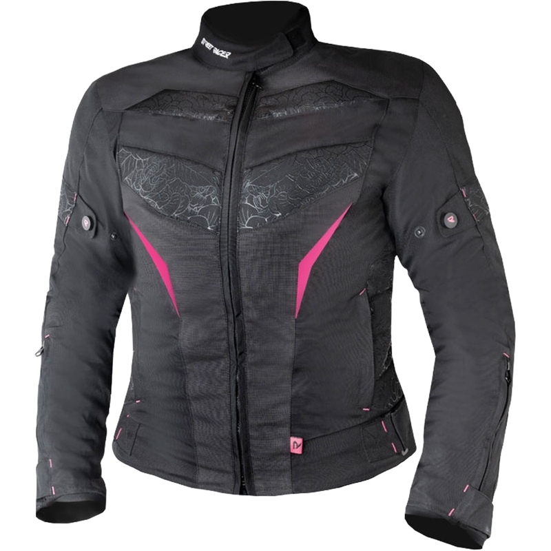 Naiste mootorrattajope Street Racer Rose Must ja roosa
