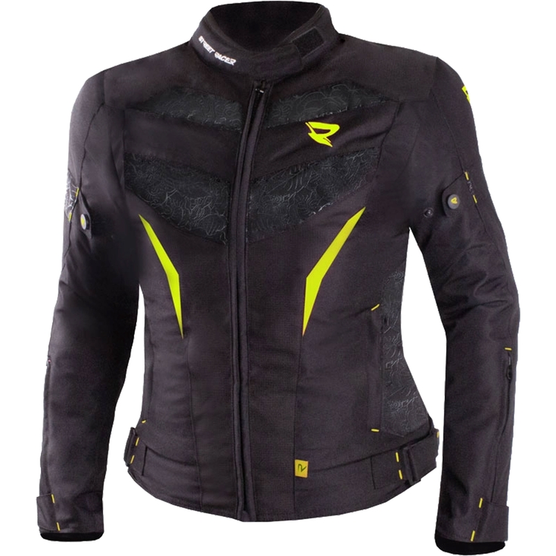 Naiste mootorrattajope Street Racer Rose Black-Fluo Yellow
