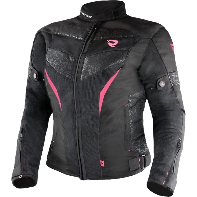 Naiste Street Racer Rose Air must ja roosa mootorratta jakk