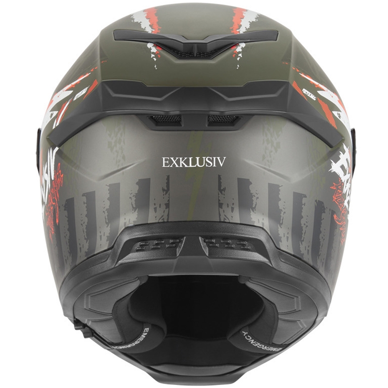 NOX Exklusiv Goliath Cut'D täismassmootorratta kiiver matt khaki-oranž