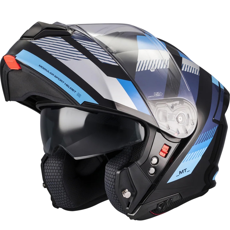 Ülesklapitav mootorrattakiiver MT Genesis SV Stroke B7 must-sinine